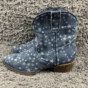 ROPER Blue Stars Cowboy Cowgirl Boots Size 8.5